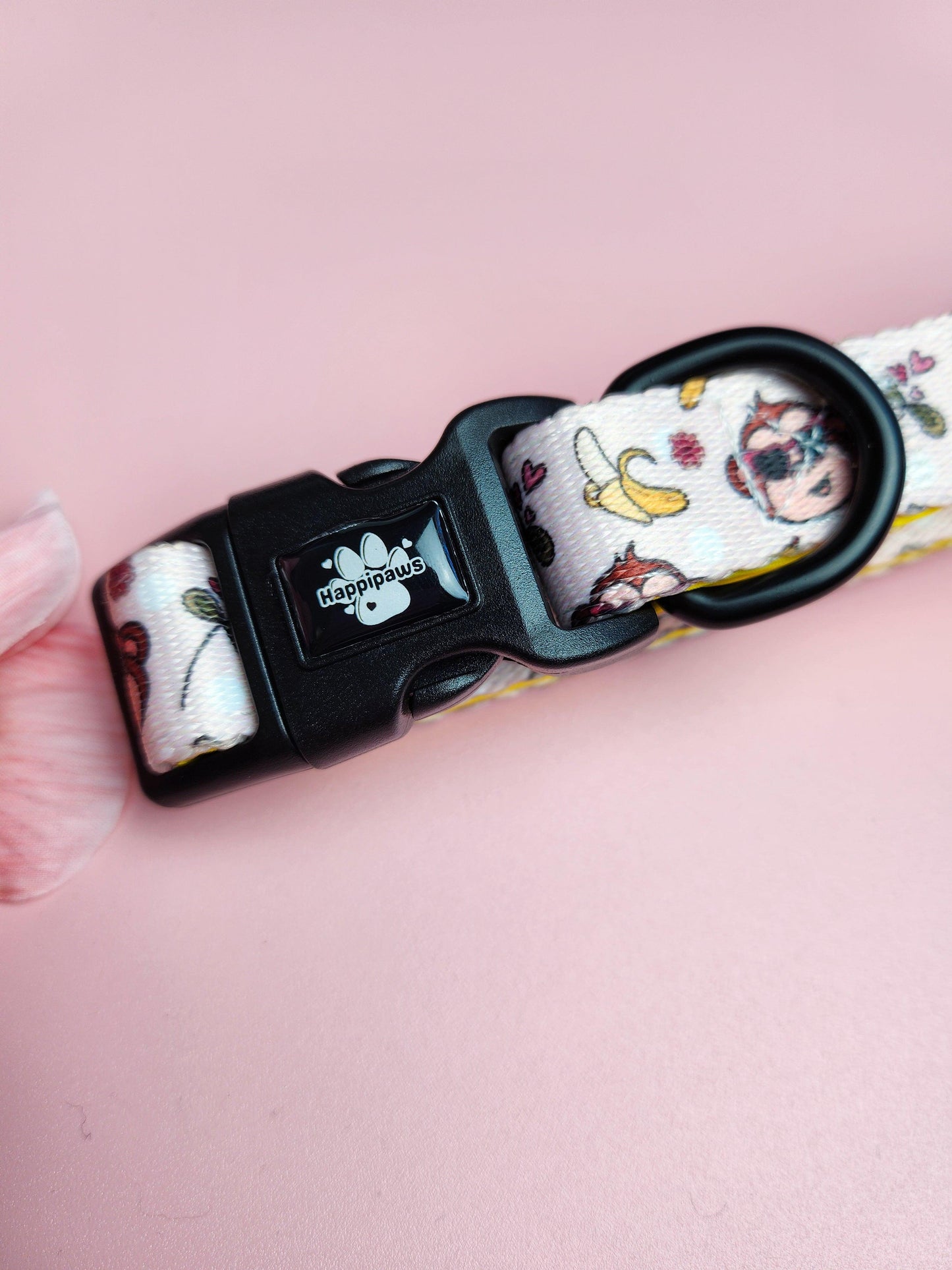 Happipaws Ltd Bananas About You Adjustable Dog Collar Close Up