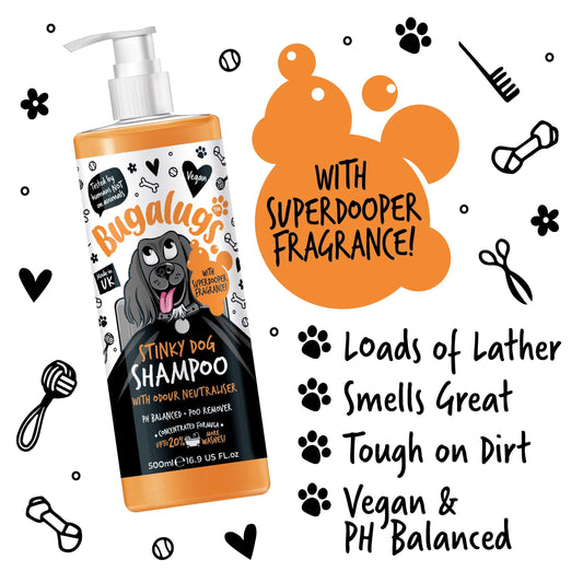 Bugalugs Stinky Dog Odour Neutralising Dog Shampoo - Happipaws Ltd