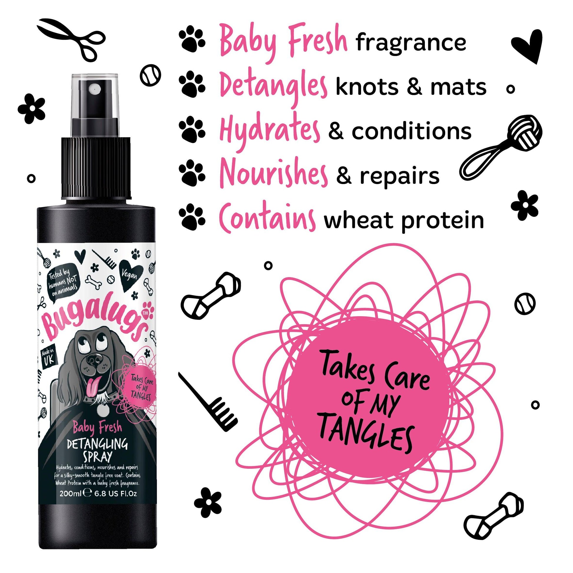 Bugalugs Baby Fresh Detangling Dog Spray - Happipaws Ltd