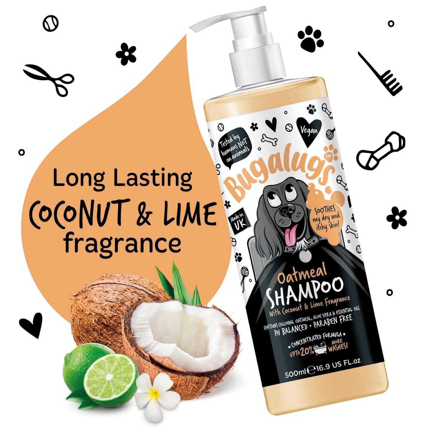 Bugalugs Soothing Oatmeal Dog Shampoo - Happipaws Ltd