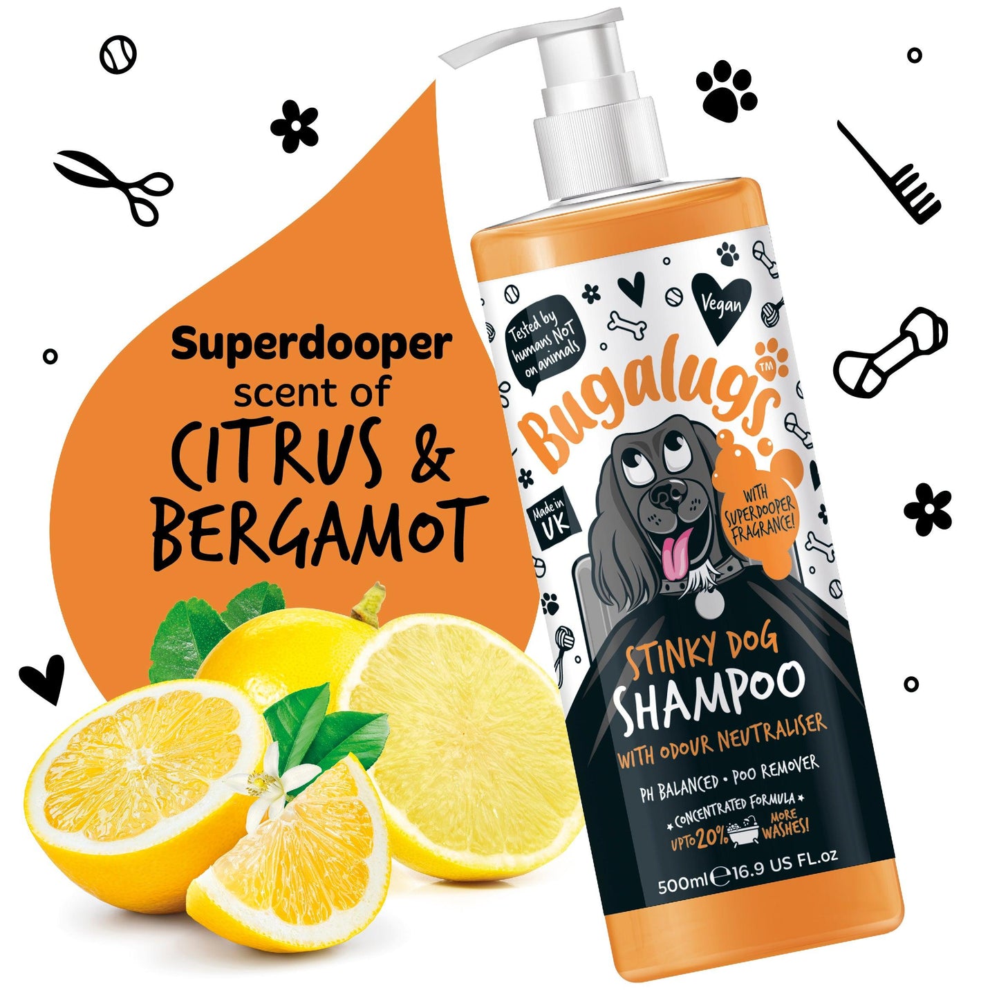 Bugalugs Stinky Dog Odour Neutralising Dog Shampoo - Happipaws Ltd